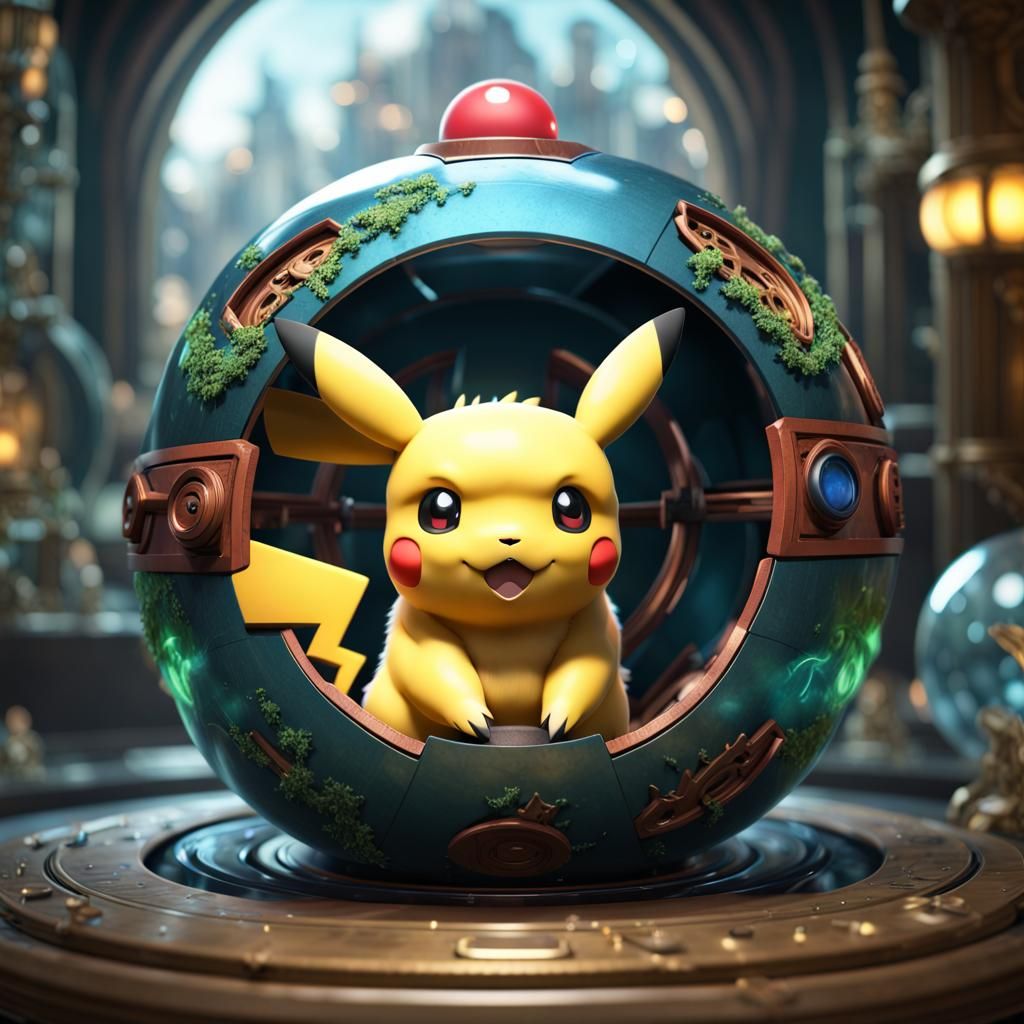 Pikachu in Poké Ball Fantasy Concept Art