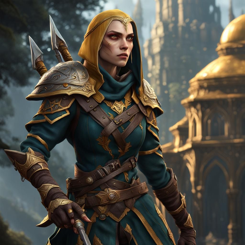 High Elf Rogue in Detailed Matte Painting