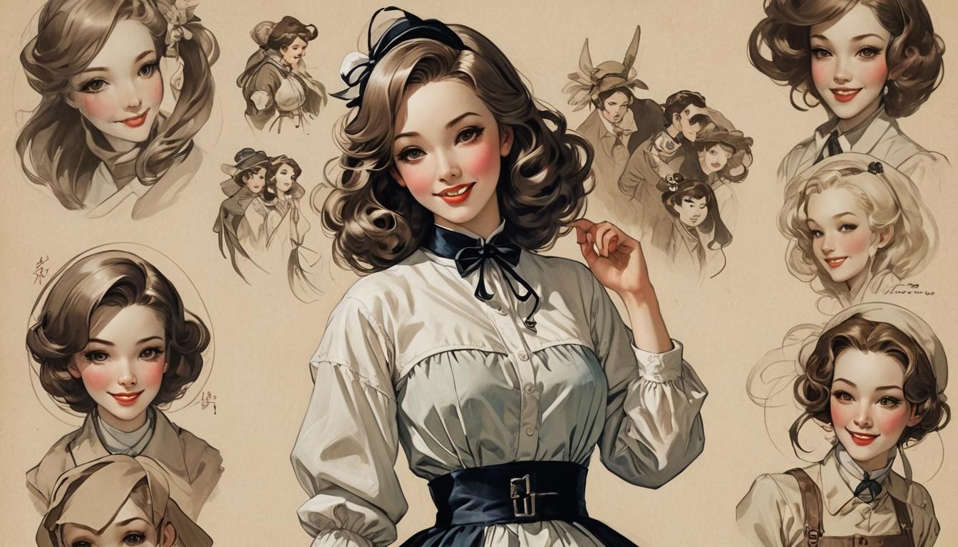 Anime Woman Doll in Kawaii Style