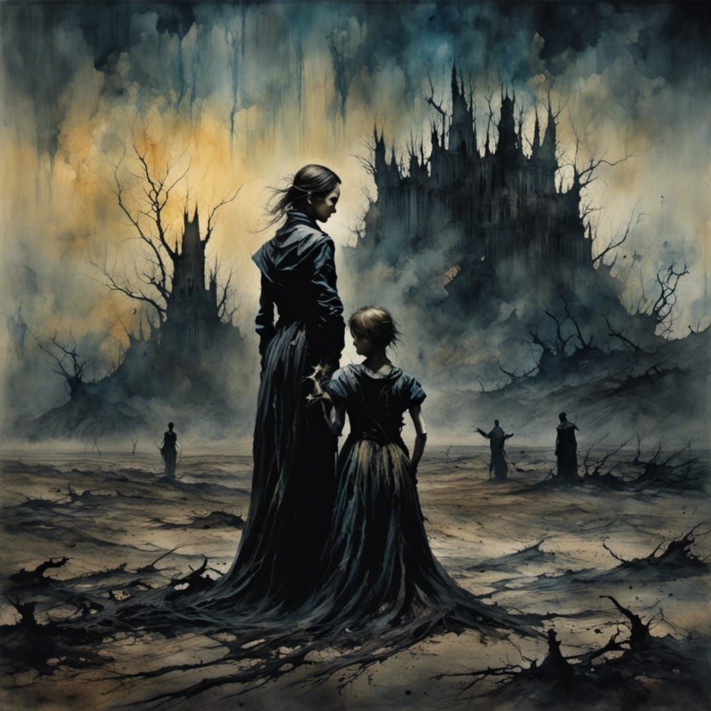 Goths Embrace in Desolate Wasteland Movie Poster