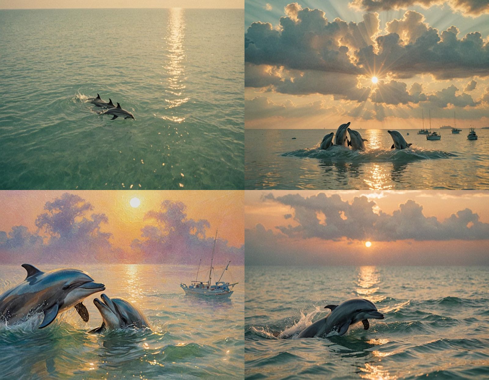 Dolphins Kissing in Divine Sunshine