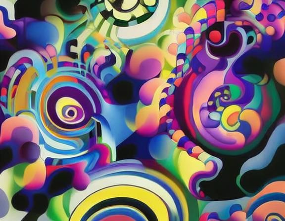 Kaleidoscopic Garden with Geometric Shapes, in Digital Art S...