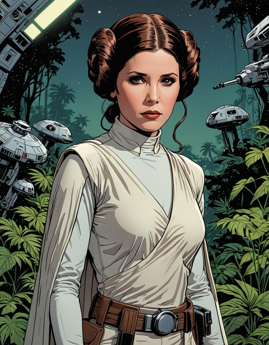Leia in Jean-Claude Forest Comic Style