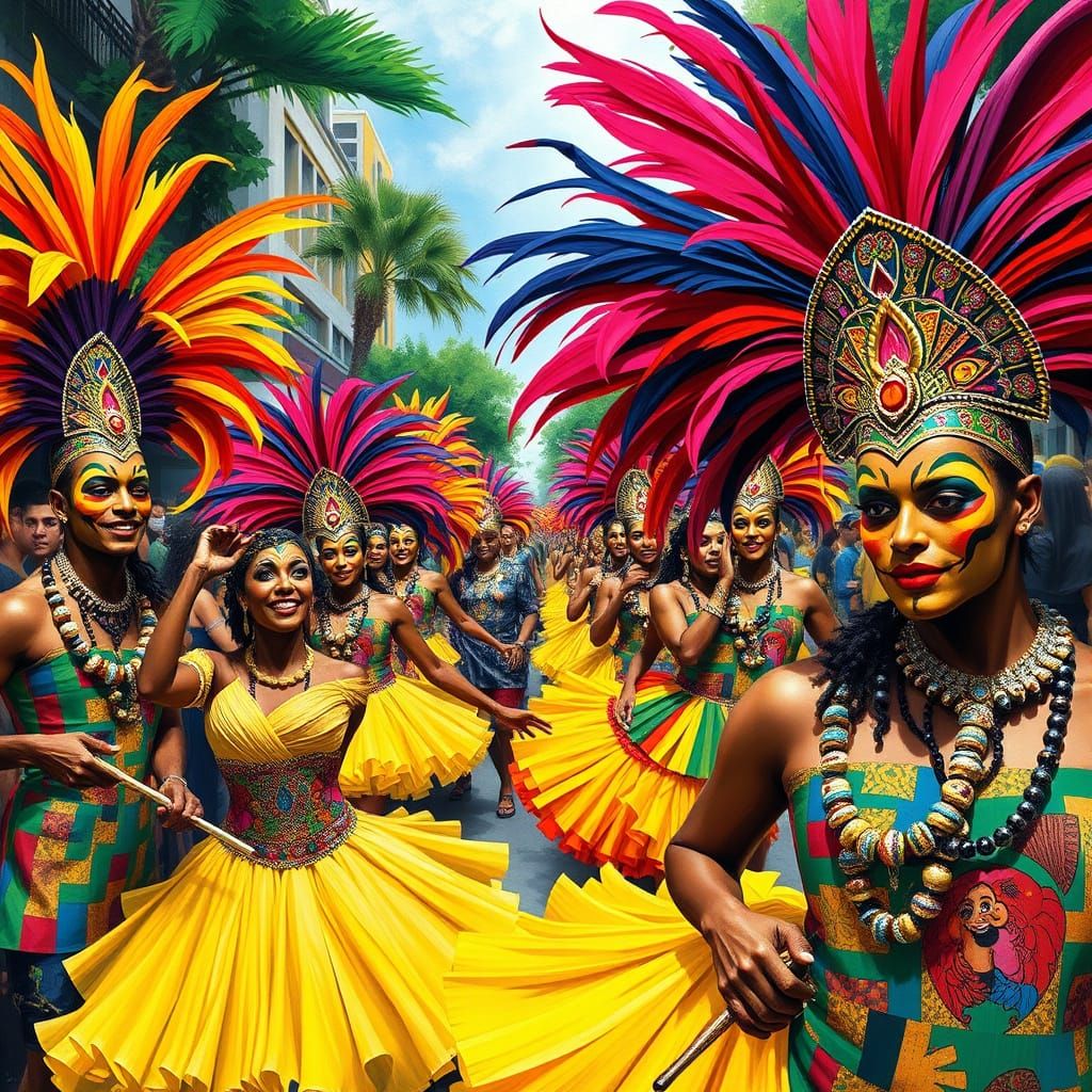 Rio Carnaval Celebration in Pop Art Style