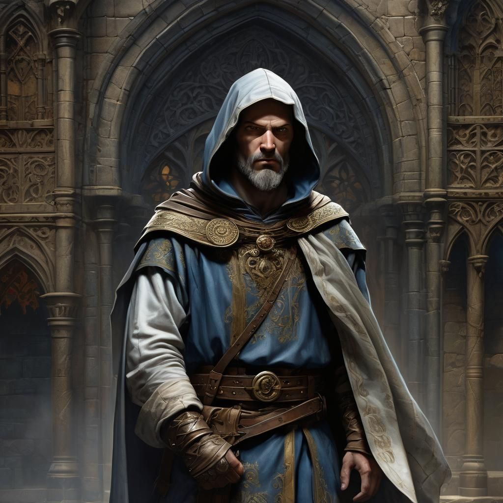 Medieval Man in Comic Book Art Style