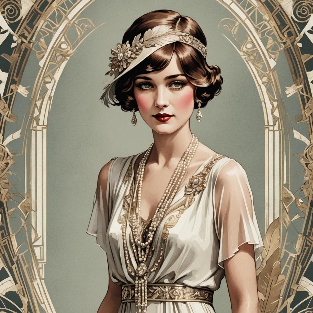 Gatsby Era Elegant Lady in 1920s Style