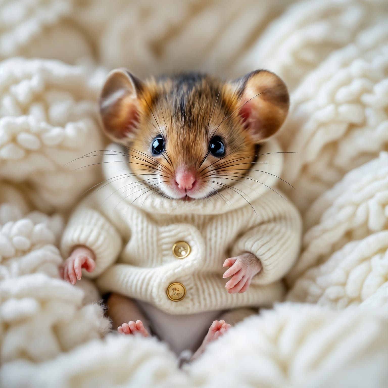 Cute Baby Mouse Sparkles in Magical Jumper