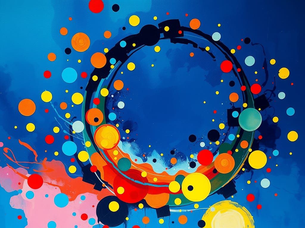 Vibrant Abstract Shapes in Spiral Vortex