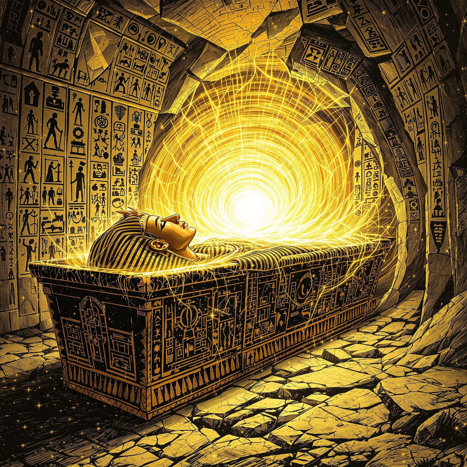 Pharaoh's Sarcophagus Reveals Energy Vortex in Mystical Ink ...