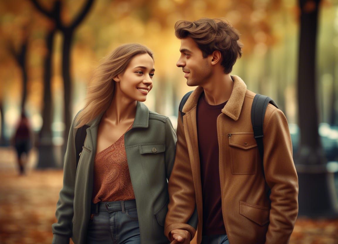 Young Couple Discovering Friendship in Paris