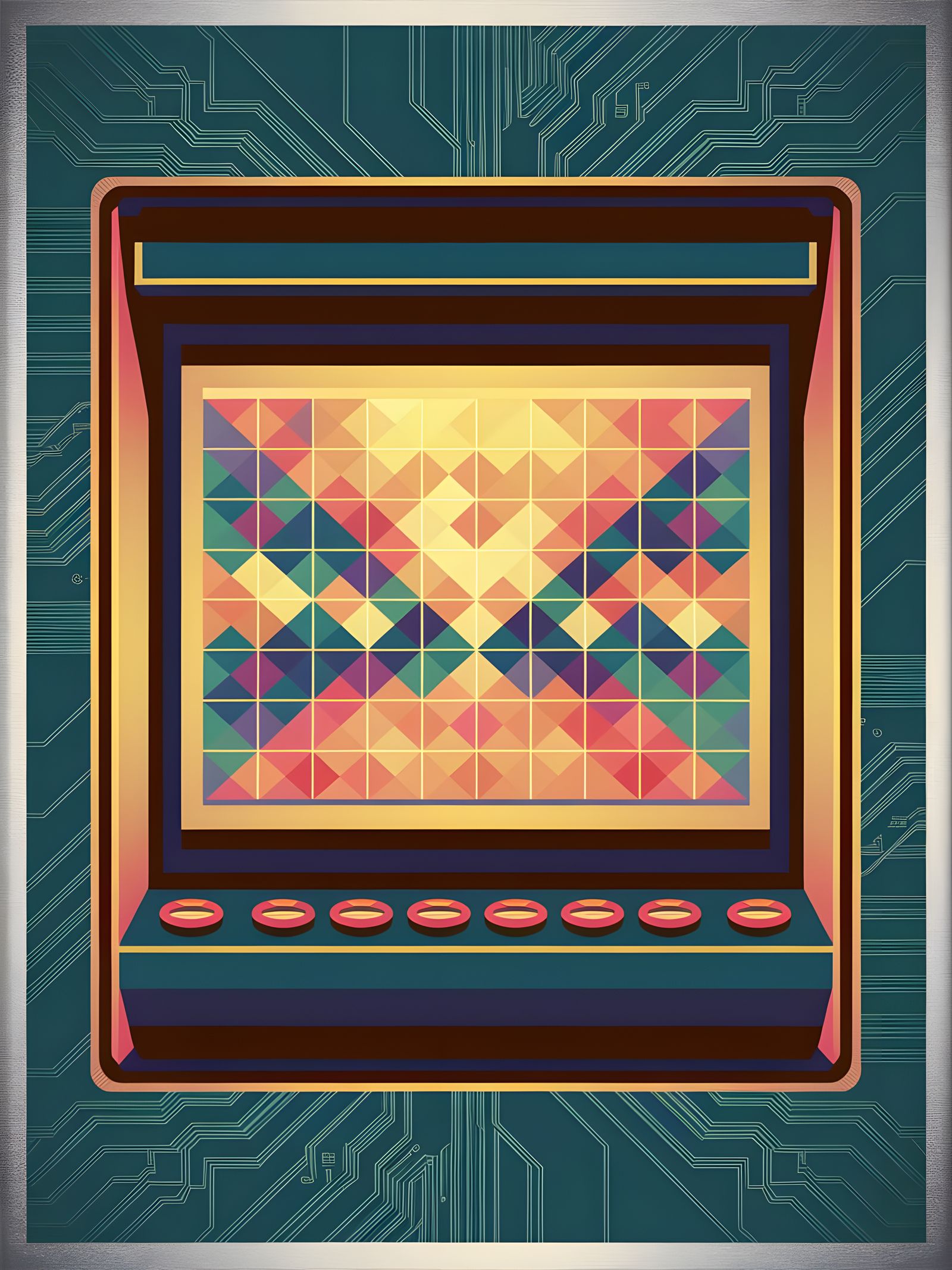 Retro Arcade Art: Space Invaders Style Digital Illustration