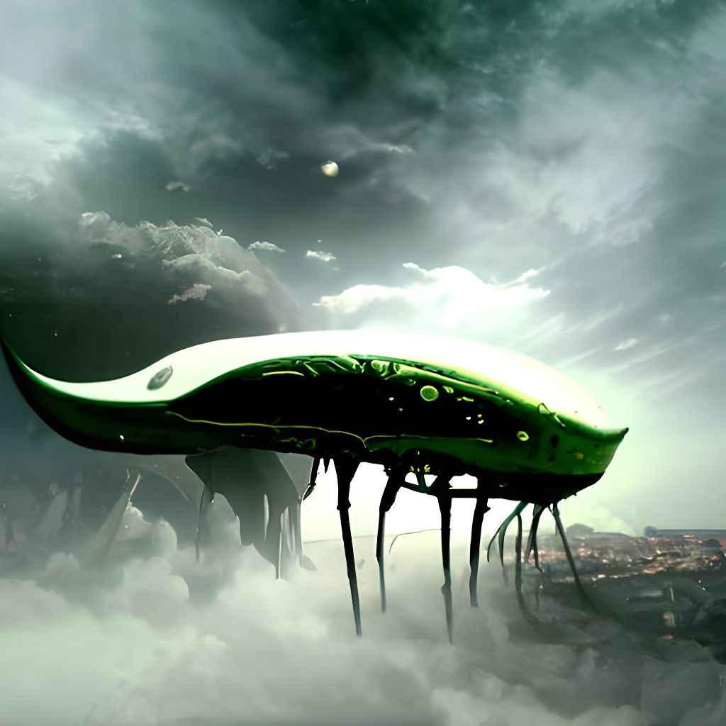 Monstrous Alien Spaceship on a Slimy Planet