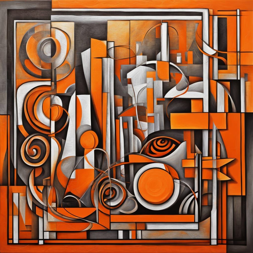 Mystical Cubist Masterpiece in Vibrant Oils