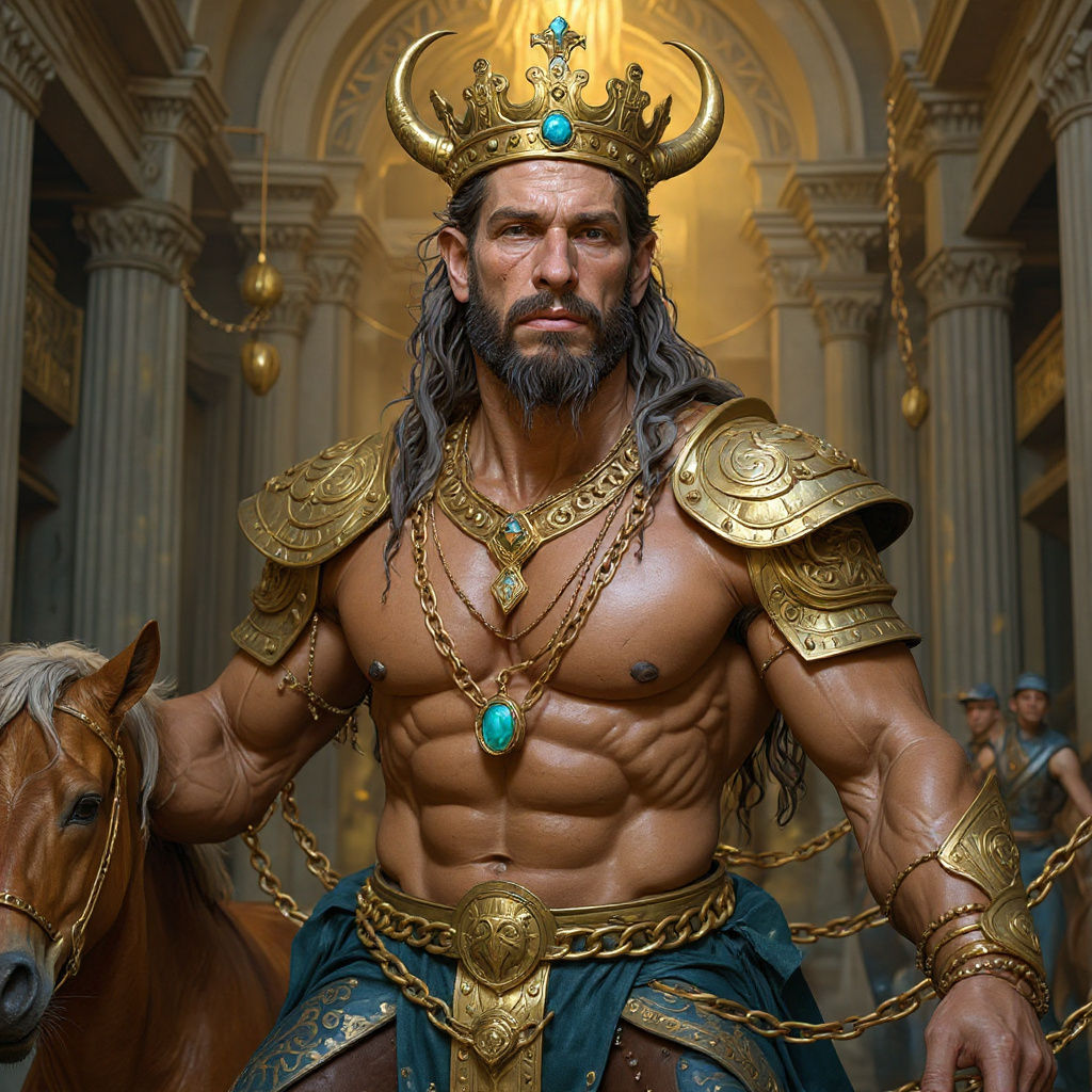 Majestic Centaur King in Splash Art Style