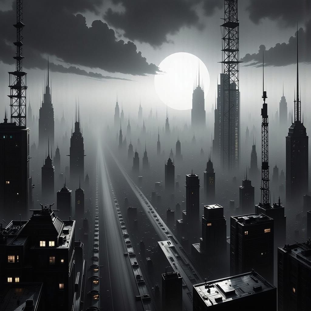 Sunless City in Retro Future Style