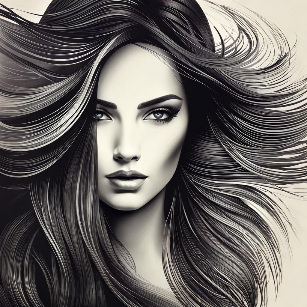 Chiaroscuro Portrait: Mysterious Woman with Covered Eye