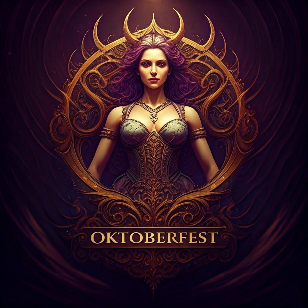 Oktoberfest Poster in Dark Fantasy Style