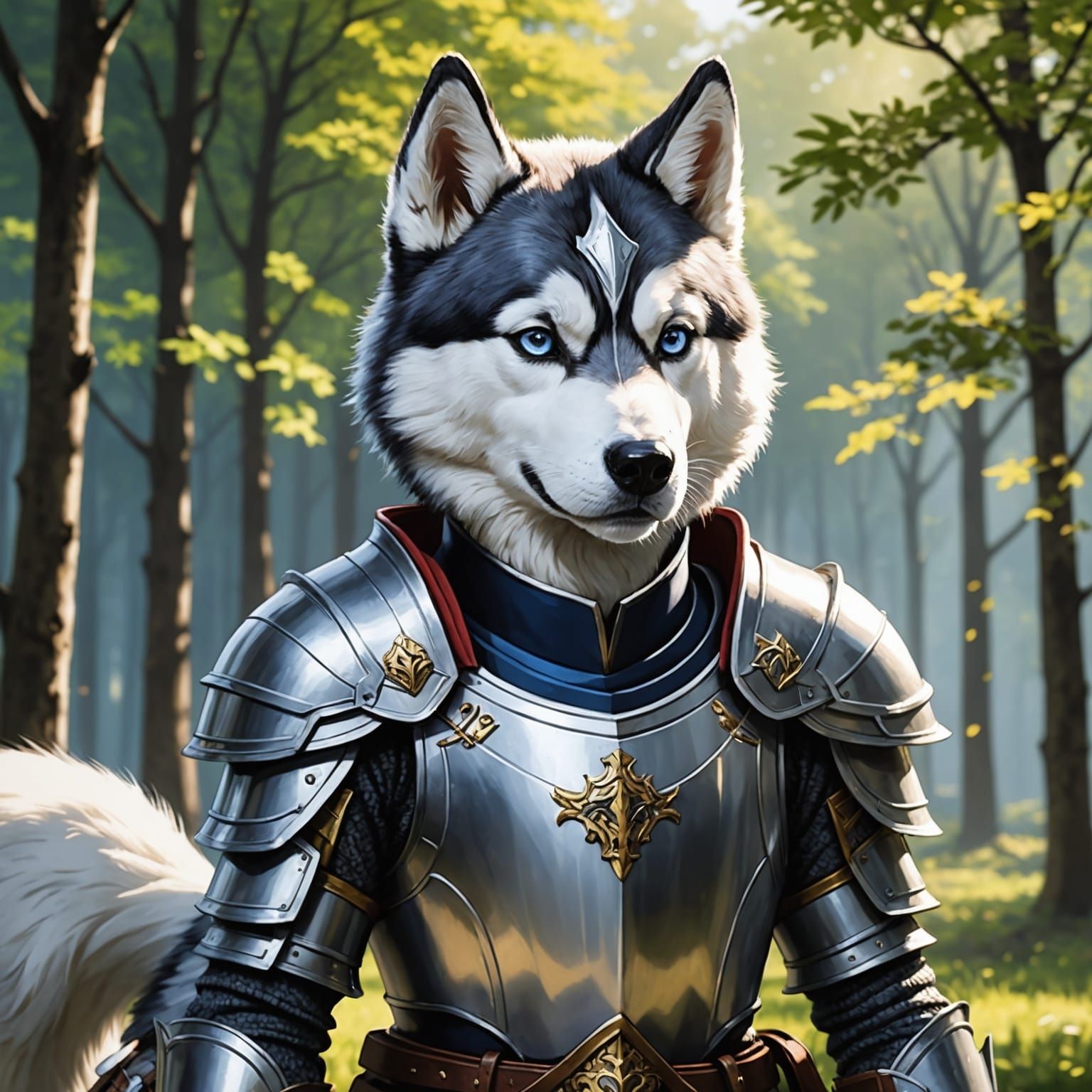 Knight Husky in Anime Style