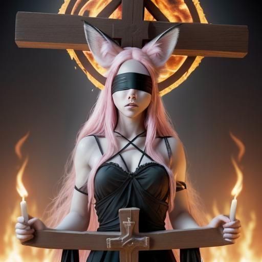 Fox-Eared Woman Crucified in Occult Ruins