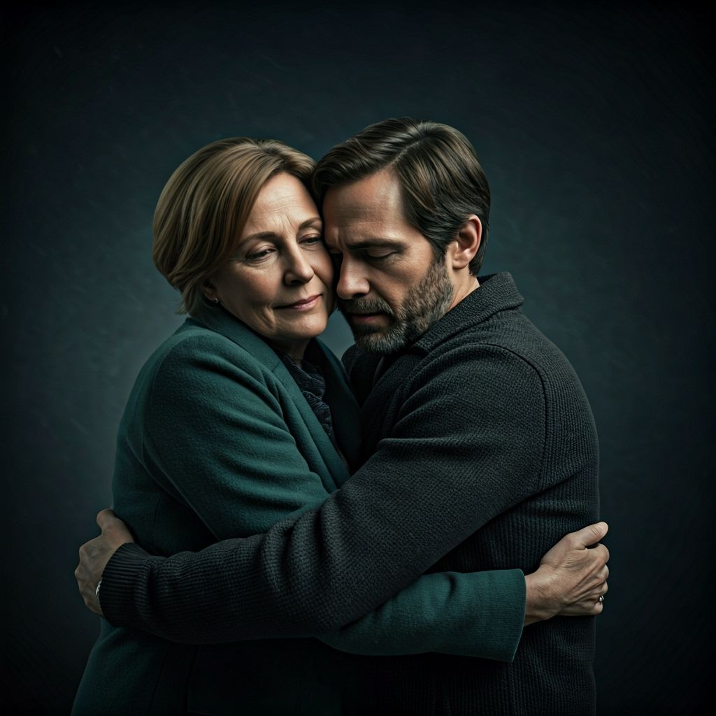 Heartfelt Embrace: Mother and Son in Cinematic Still