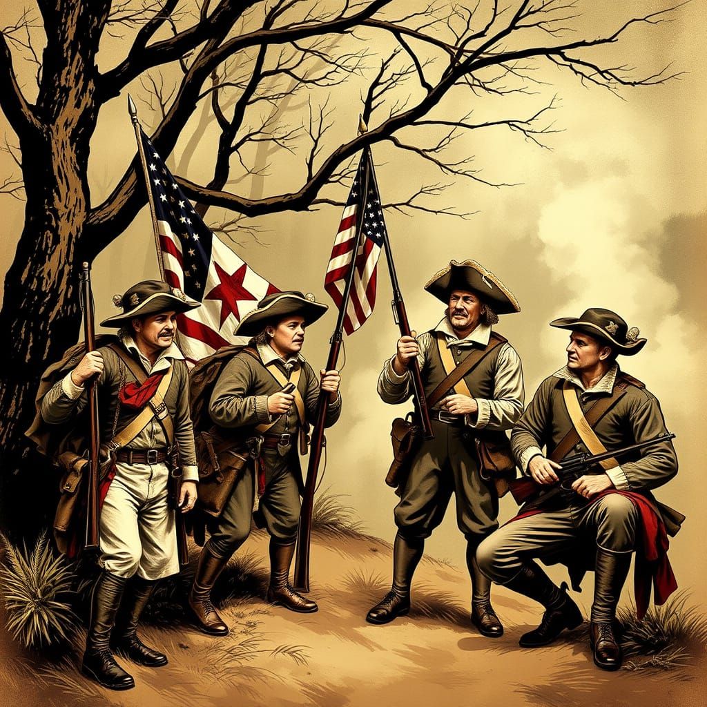 Patriotic Minutemen of Colonial America