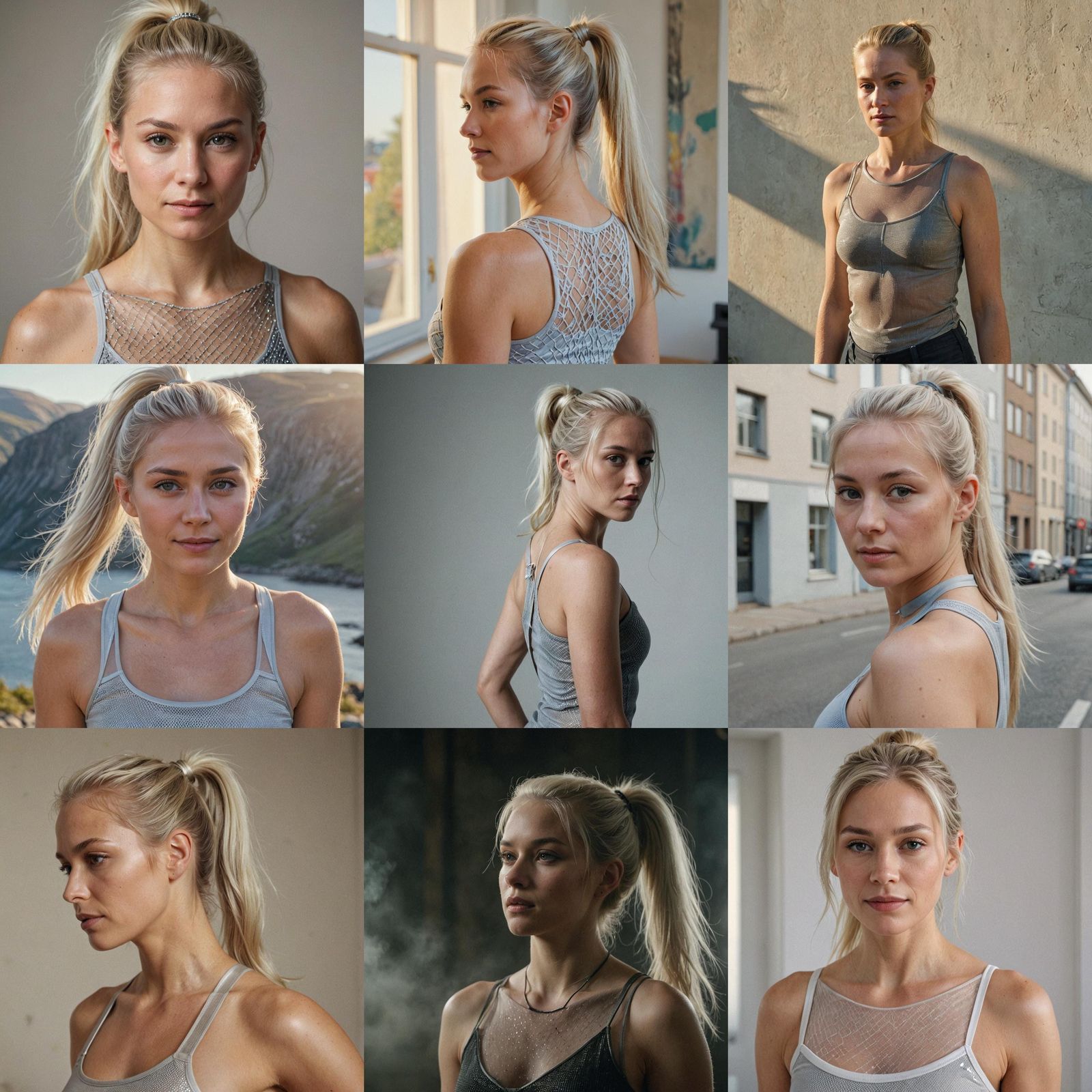 Norwegian Woman Portrait with Silver Blonde Hair