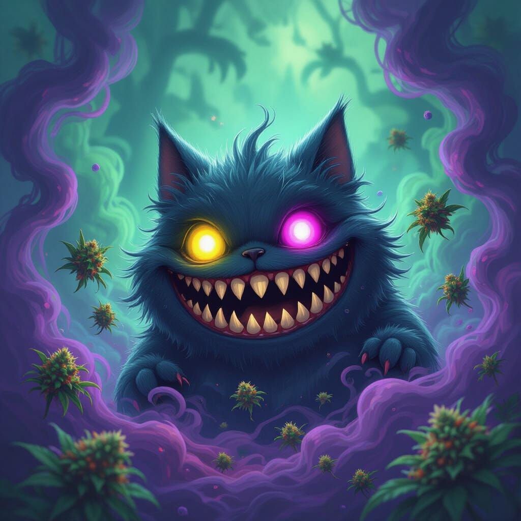 Imp Surrounded by Concentrates in Anime Style