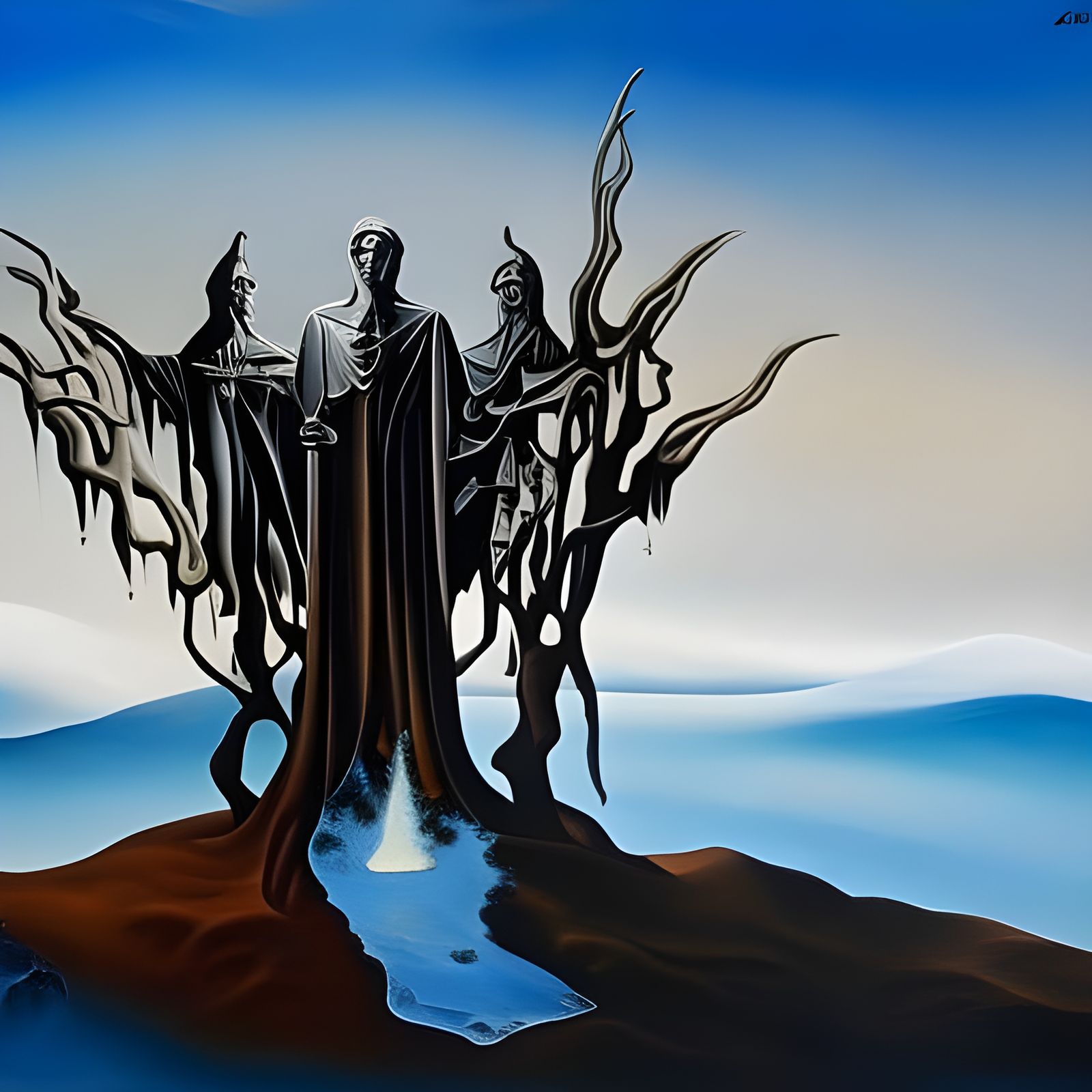 Surreal Gehenna: Land of Icy Despair in Surrealist Style