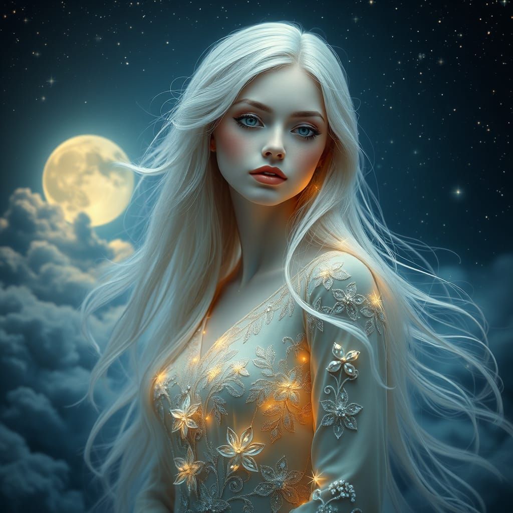 Ethereal Goddess in Dreamlike Setting