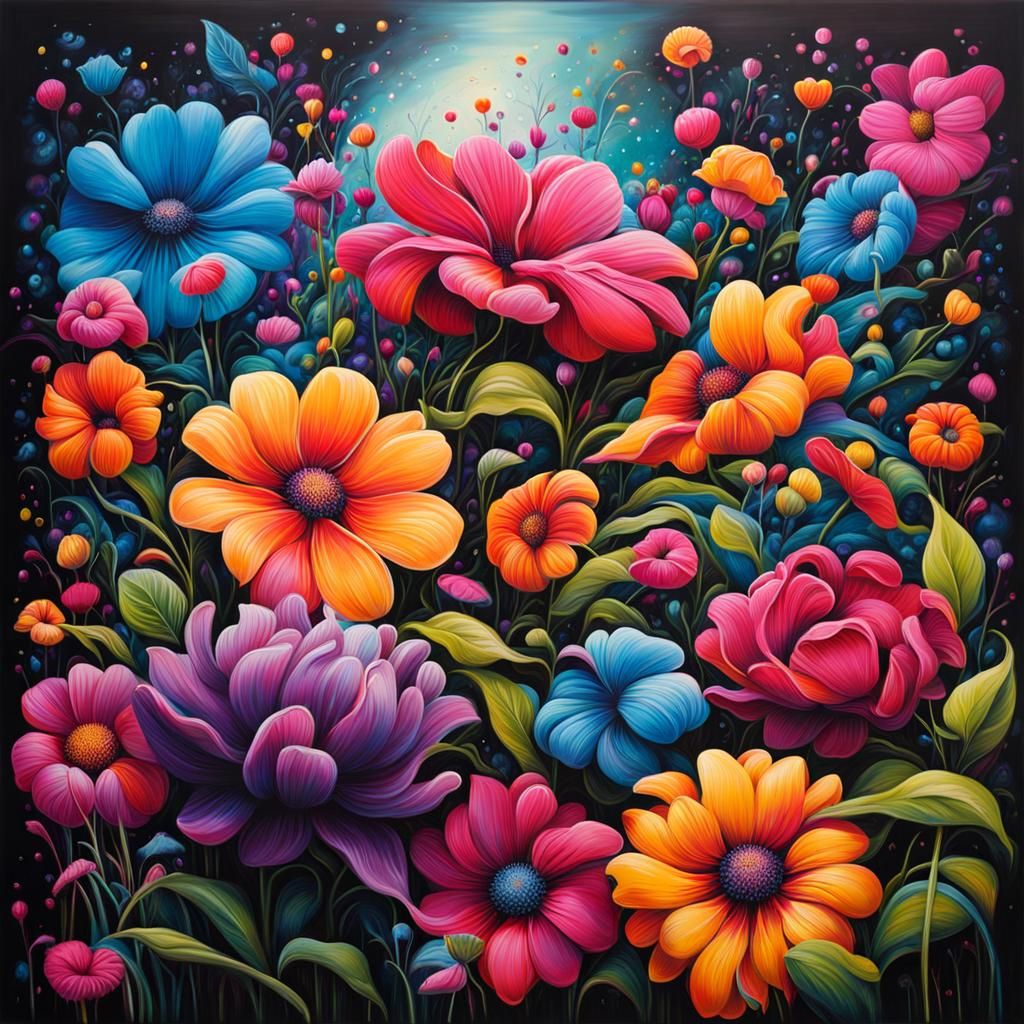 Colorful Graffiti Art of a Secret Flower Garden