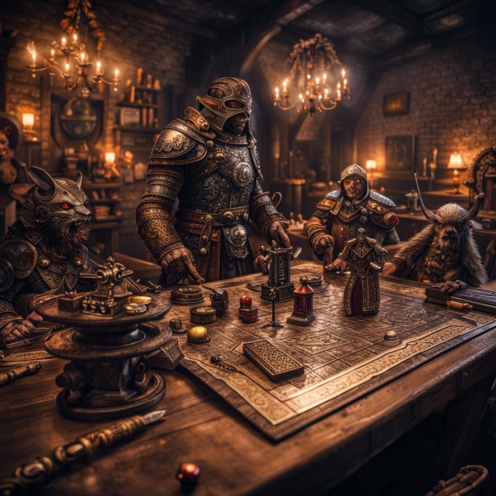 Hyperrealistic Tabletop Roleplaying Game Scene