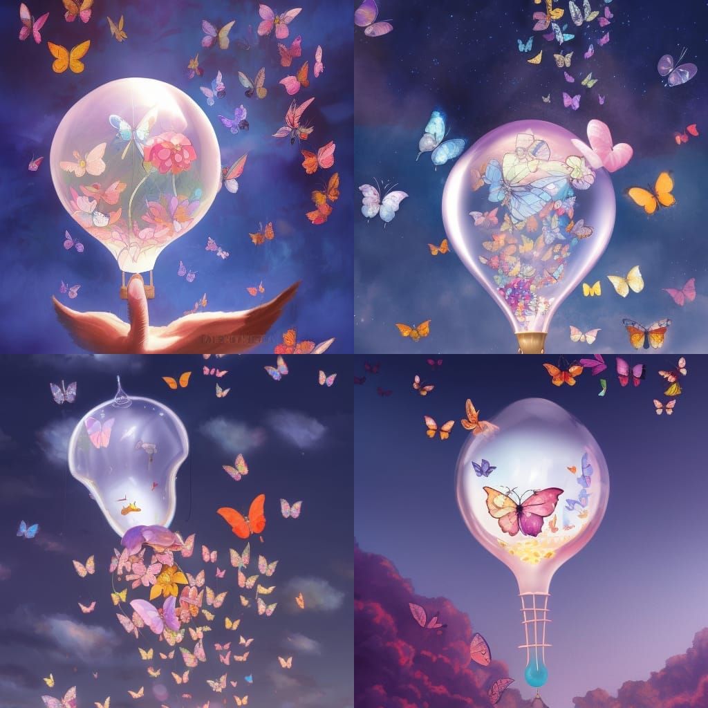 Magical Glass Balloon Filled with Flowers