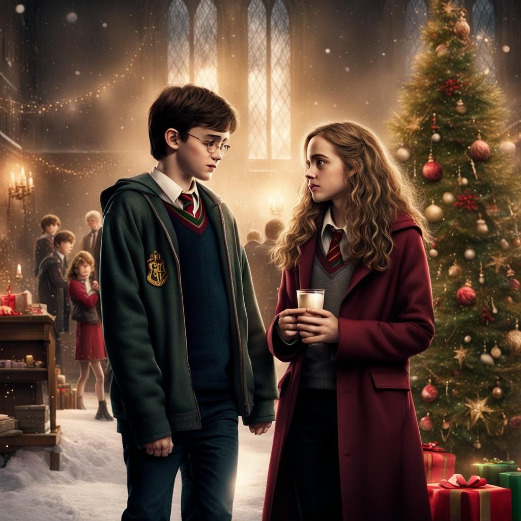 Harry Potter and Hermione at Christmas Party
