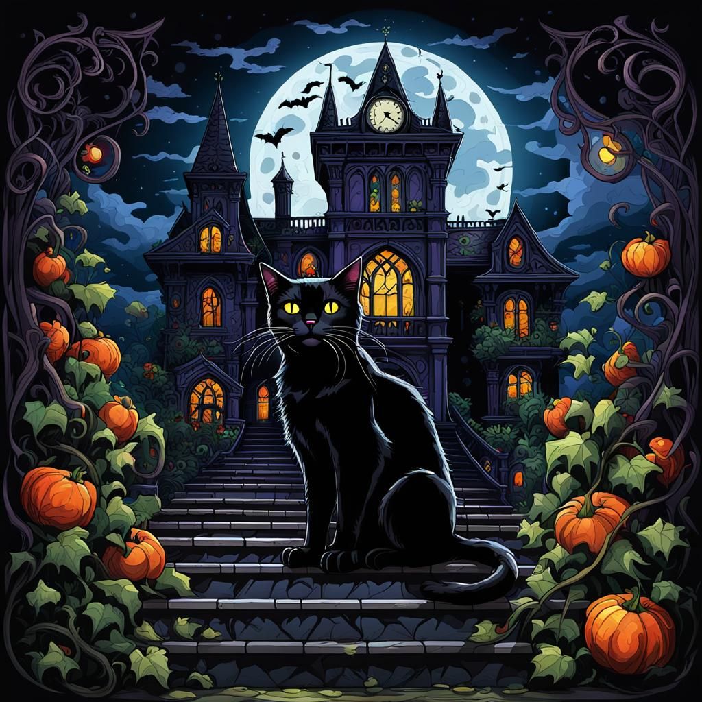 Ominous Black Cat on Friday the 13th