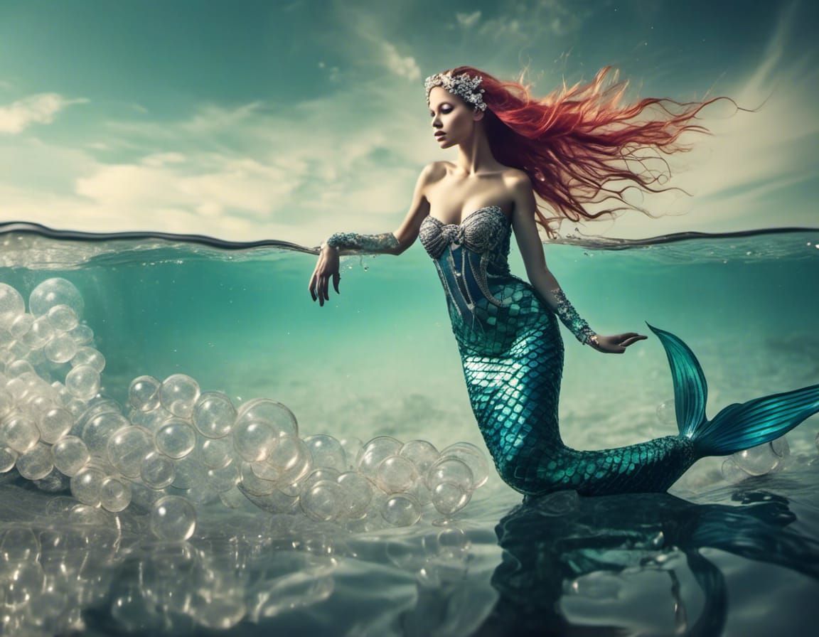 Fantasy Mermaid in Lucid Dreams Art Style