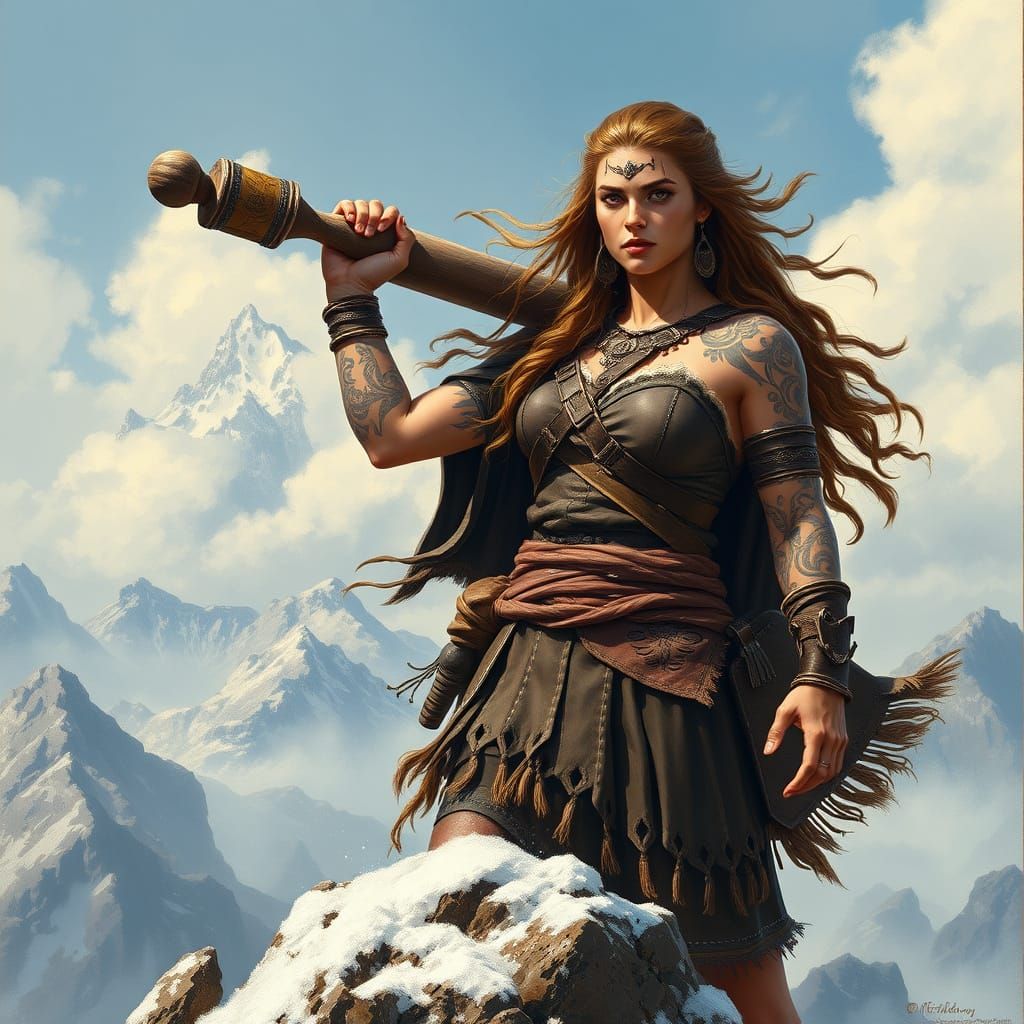 Barbarian Queen Surveys Flour Kingdom as Hyperdetailed Art