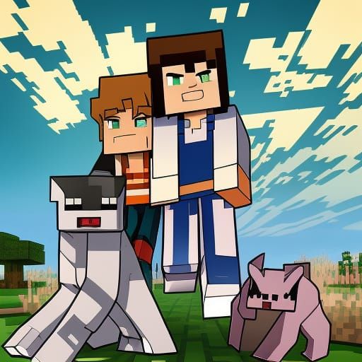 Minecraft Scene in Anime Style