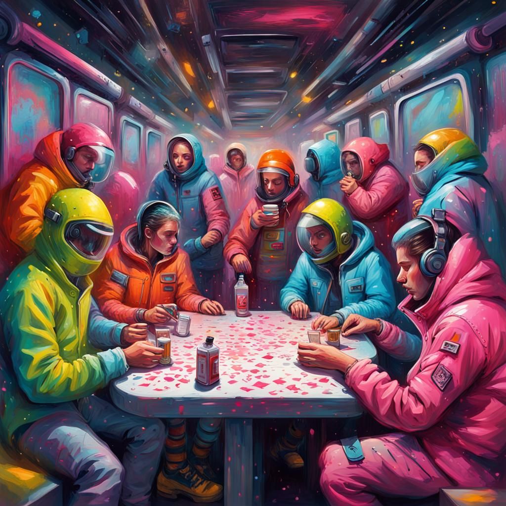 Starfield Card Game: Neon Graffiti Art