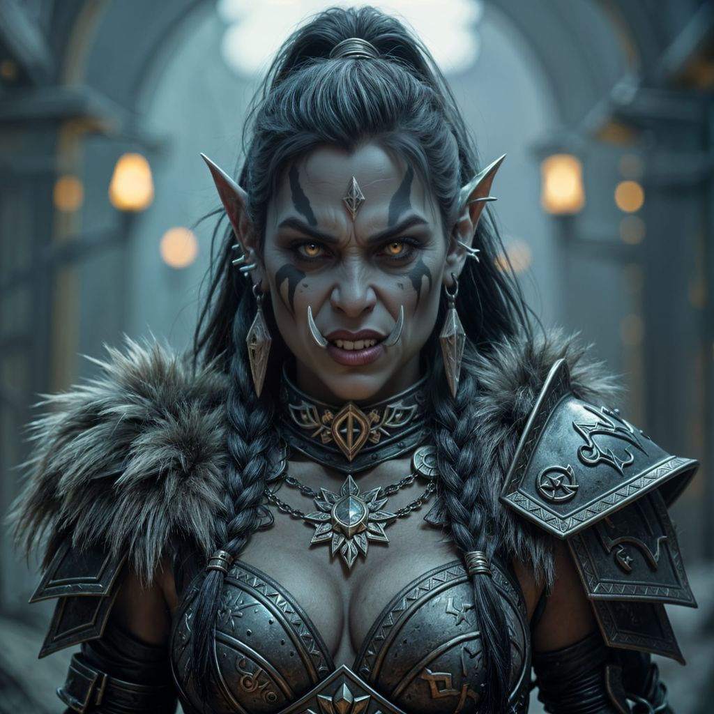 Epic Orc War Captain with Warpaint, Detailed Armor