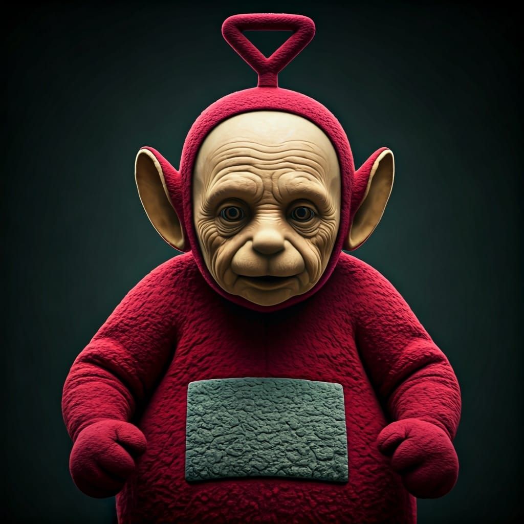 Extremely Aged Elderly Teletubby Character