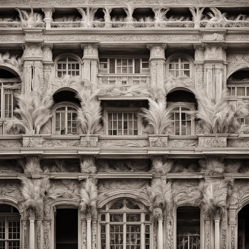 Southeast Asian Architecture with Feathered Details