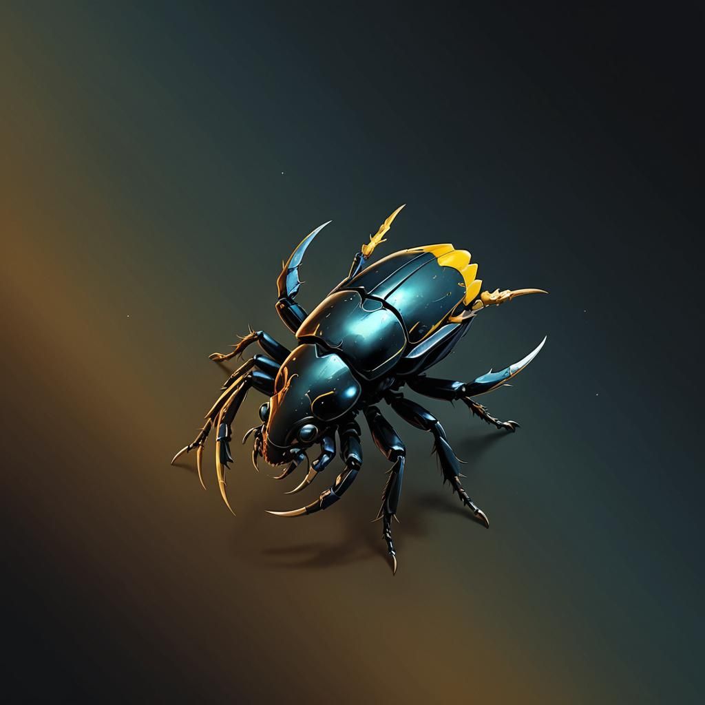 Futuristic Razorclaw Beetle: Sci-Fi Insectoid Creature