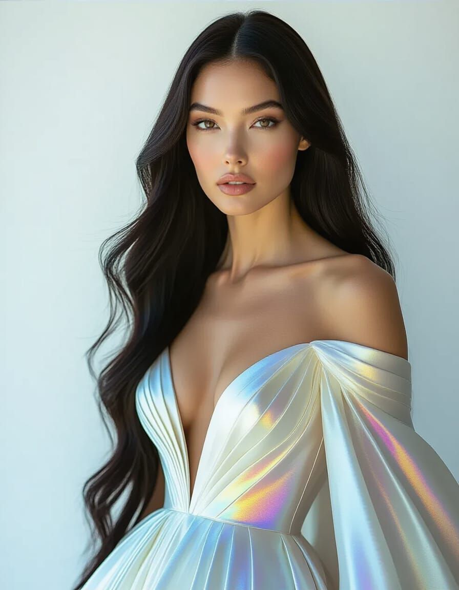 Iridescent Couture Gown in Fashion Photography