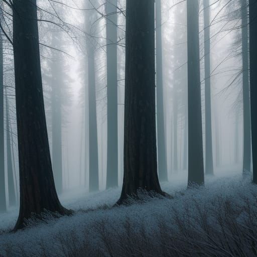 Epic Winter Tree in a Serene Forest Landscape, Cinematic Fil...