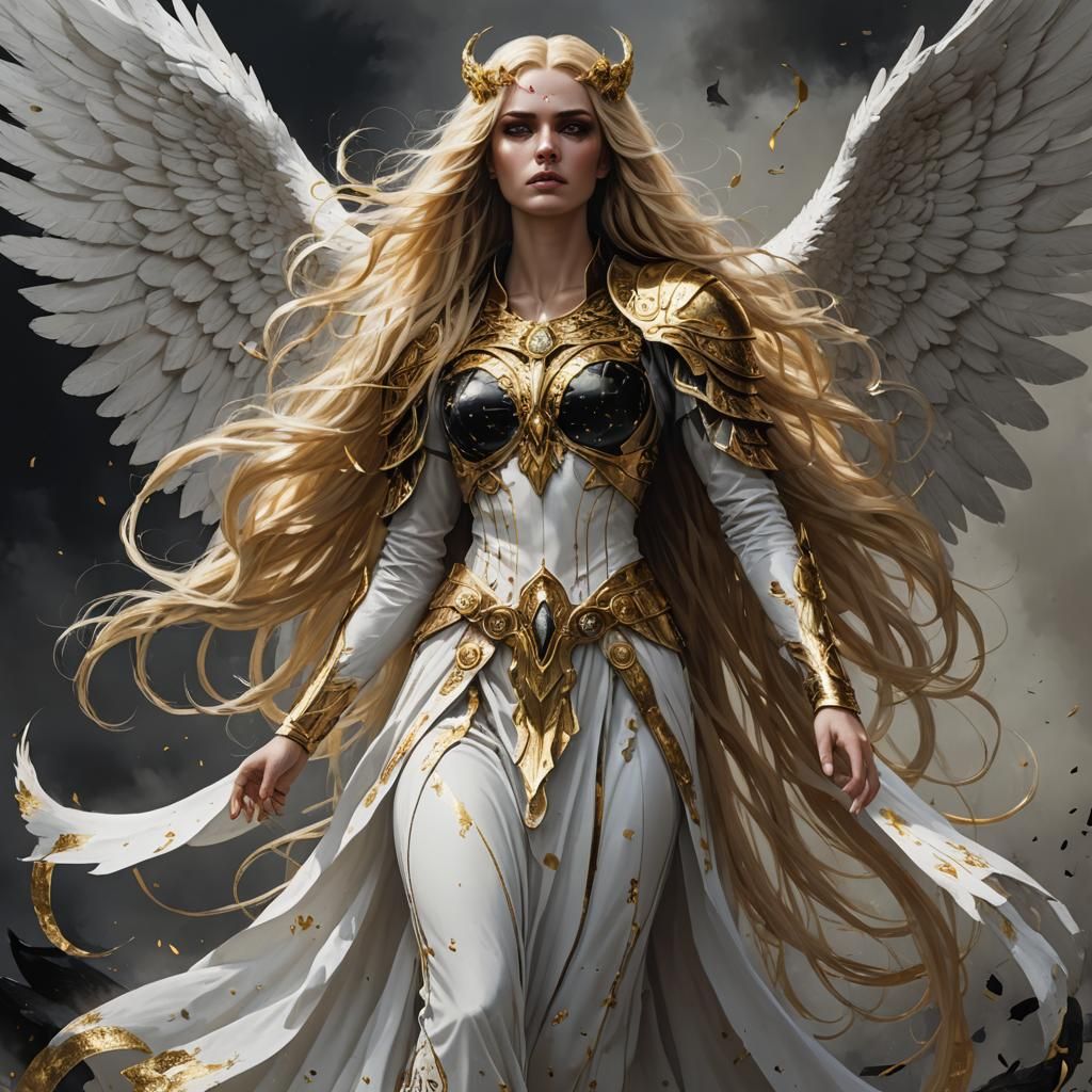 Fallen Aasimar Angel with Black Wings