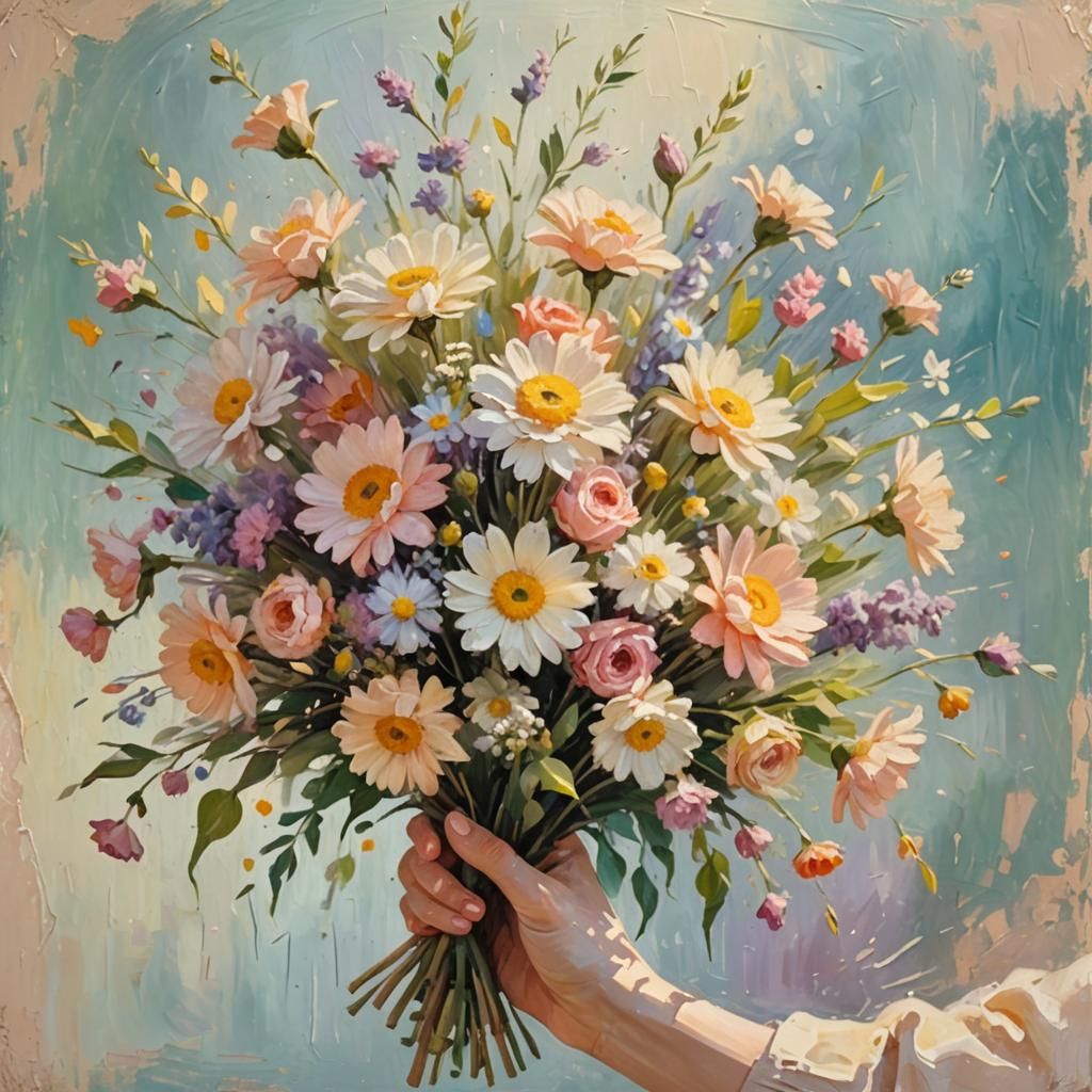 Impressionist Bouquet in Pastel Colors