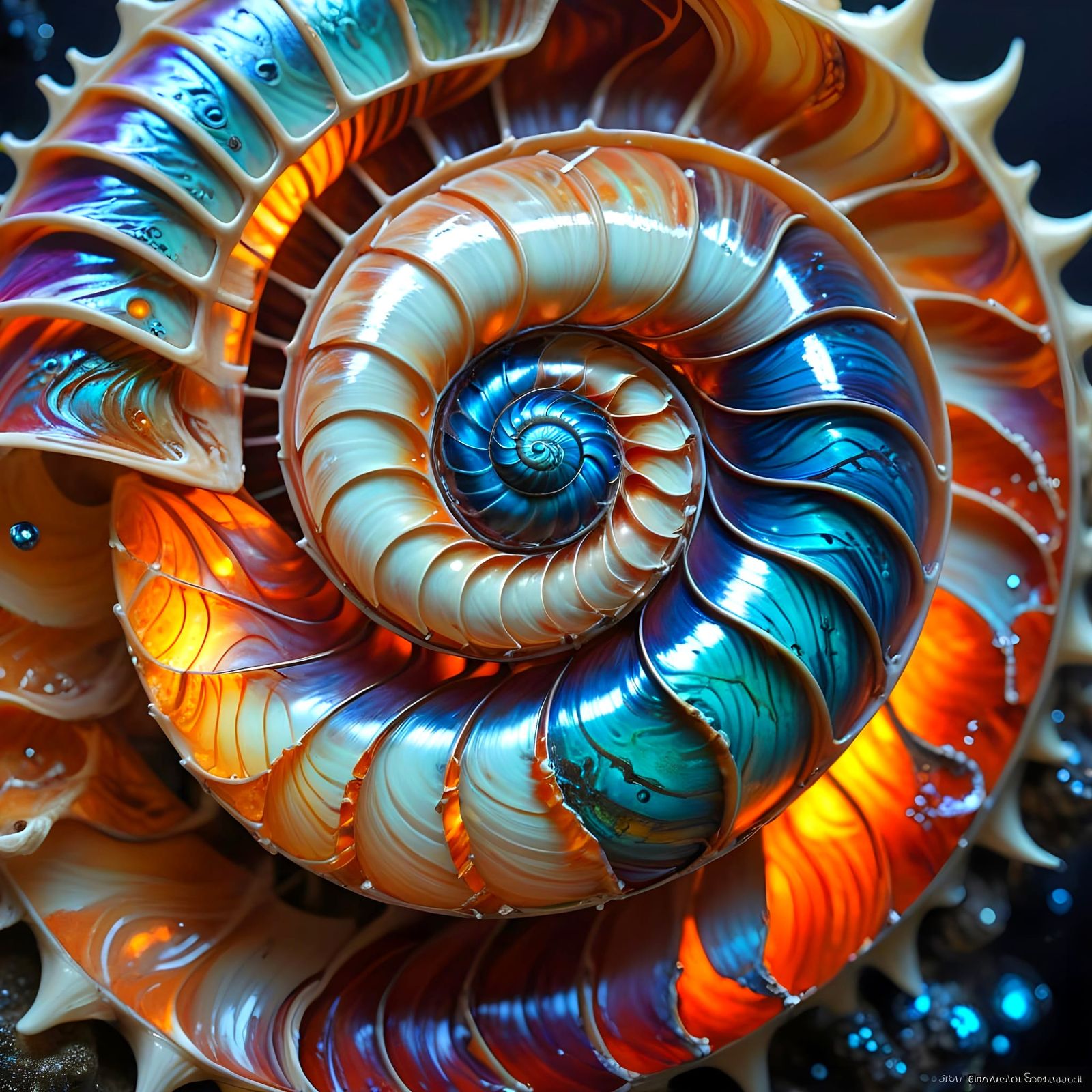 Vibrant Nautilus Shell Close-Up in Stunning Detail