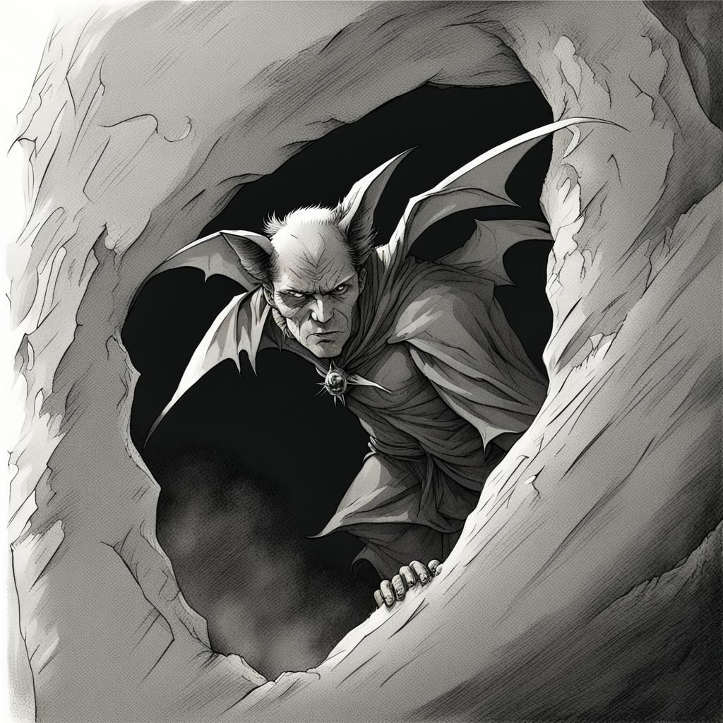 Warlock's Transformation: Ethereal Fantasy Bat Perception