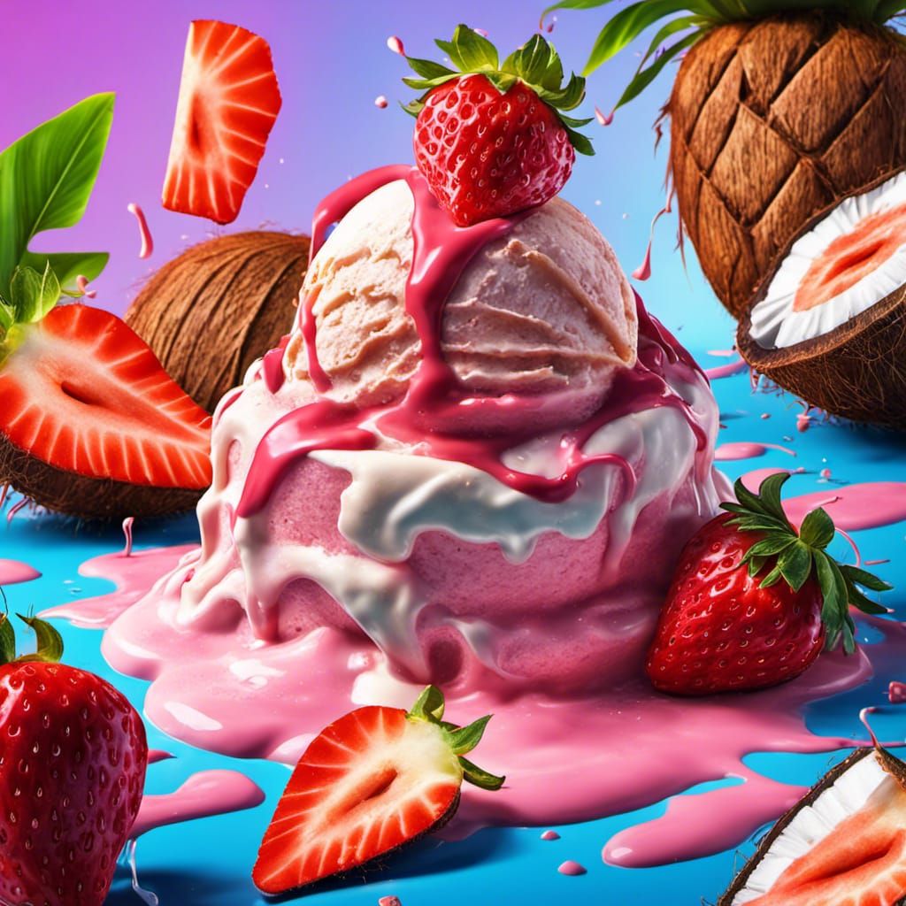 Hyperrealistic Jingle Ice Cream Splash Art