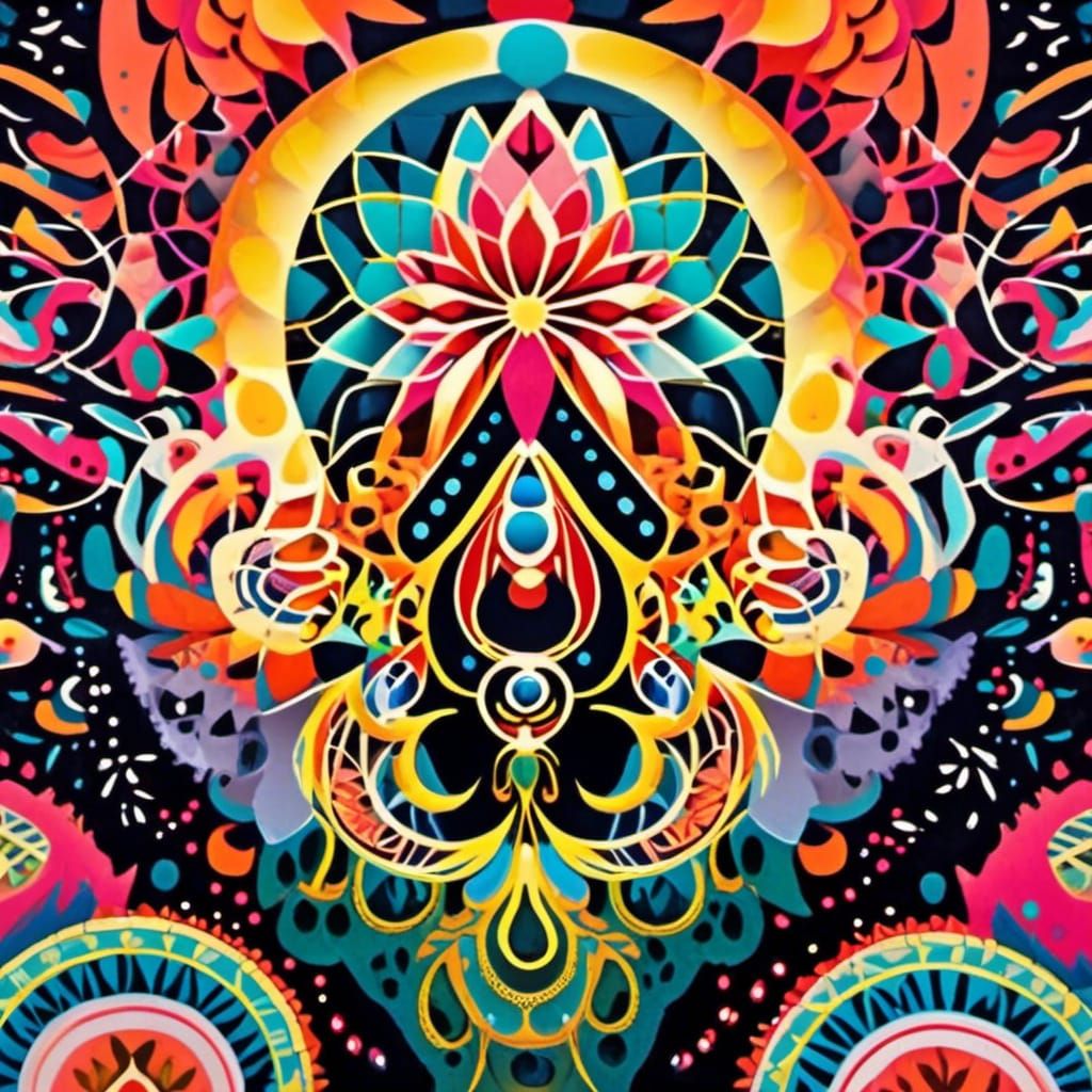 Detailed Native American Dreamcatcher in Alcohol Ink